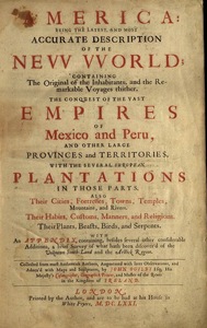 America: Being the Latest, and Most Accurate Description of the New World